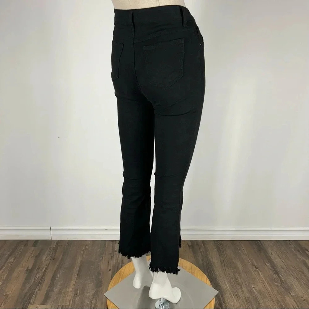 ❤️ Oak  + Fort flare leg jeans raw asymmetrical hem cropped S - Picture 6 of 13